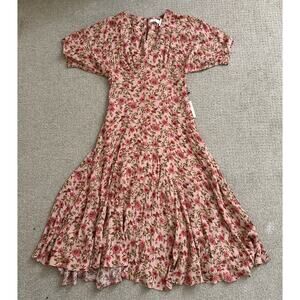 ASTR The Label Blush Multi Floral Colorful Maxi Dress Dolman Sleeves Sz S NWT